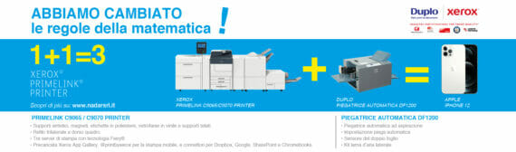Mini Print Room Nadar Srl: un iPhone 12 in omaggio per chi acquista una Xerox PrimeLink e una Duplo DF-1200