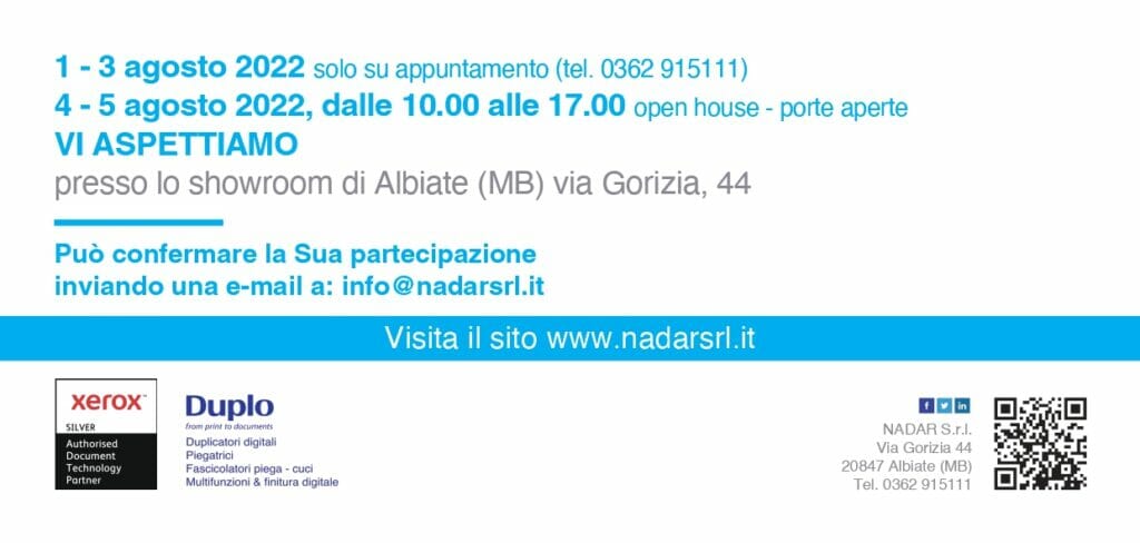 Porte aperte Nadar agosto 2022